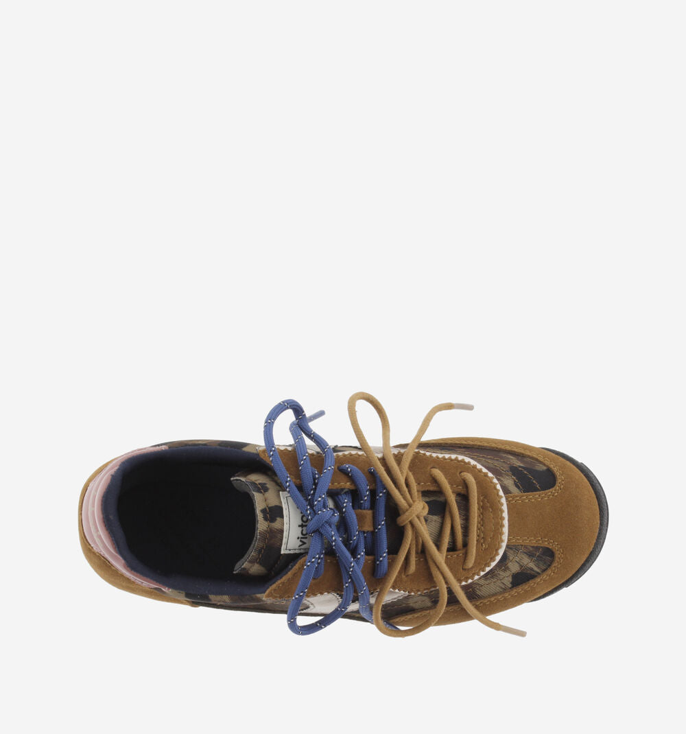 Saturno Serraje & Animal Print Sneaker - Brown