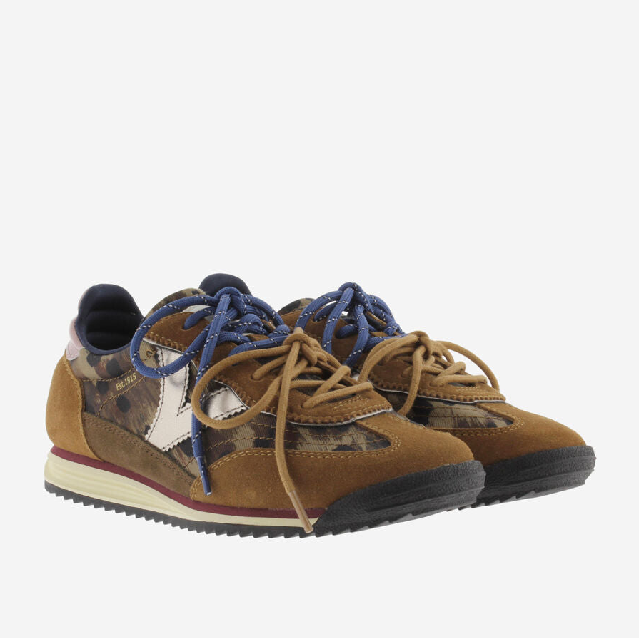 Victoria Saturno Serraje & Animal Print Sneaker - Brown