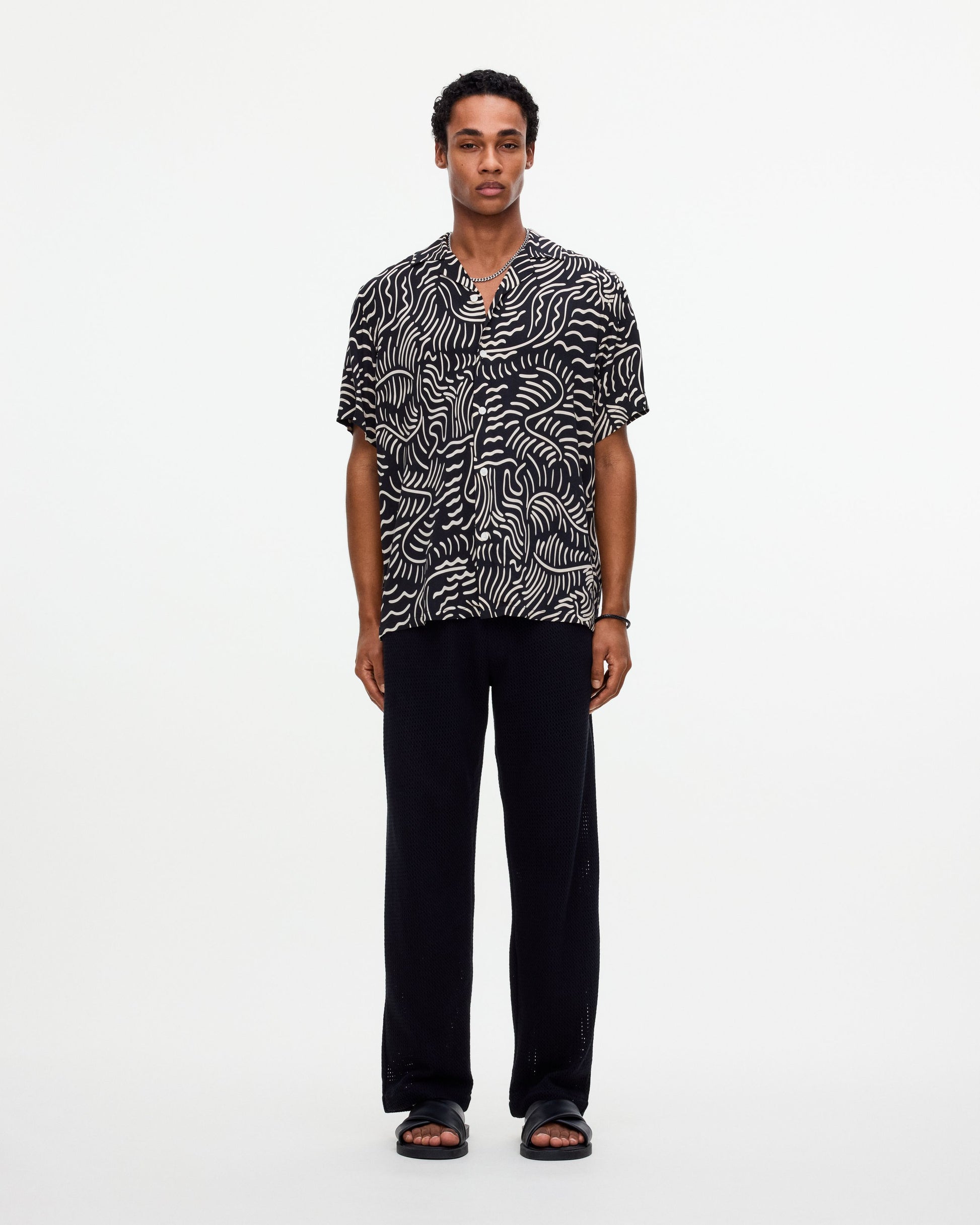 OAS Tar Lorenzo Viscose Shirt - Black