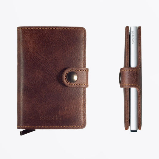 Mini Wallet - Vintage Brown Leather
