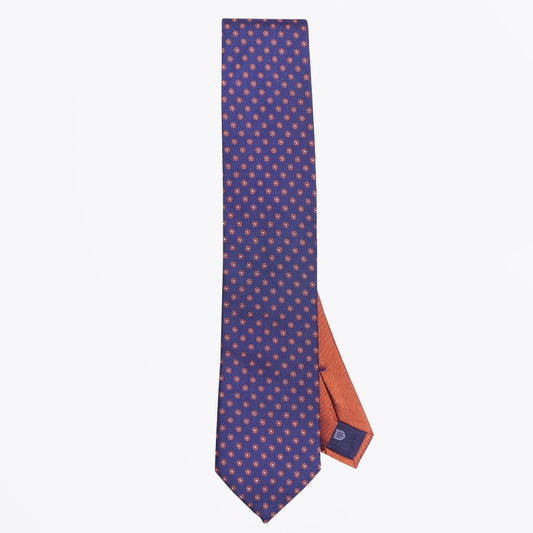 - The Orange Silk Woven Contrast Tail Tie