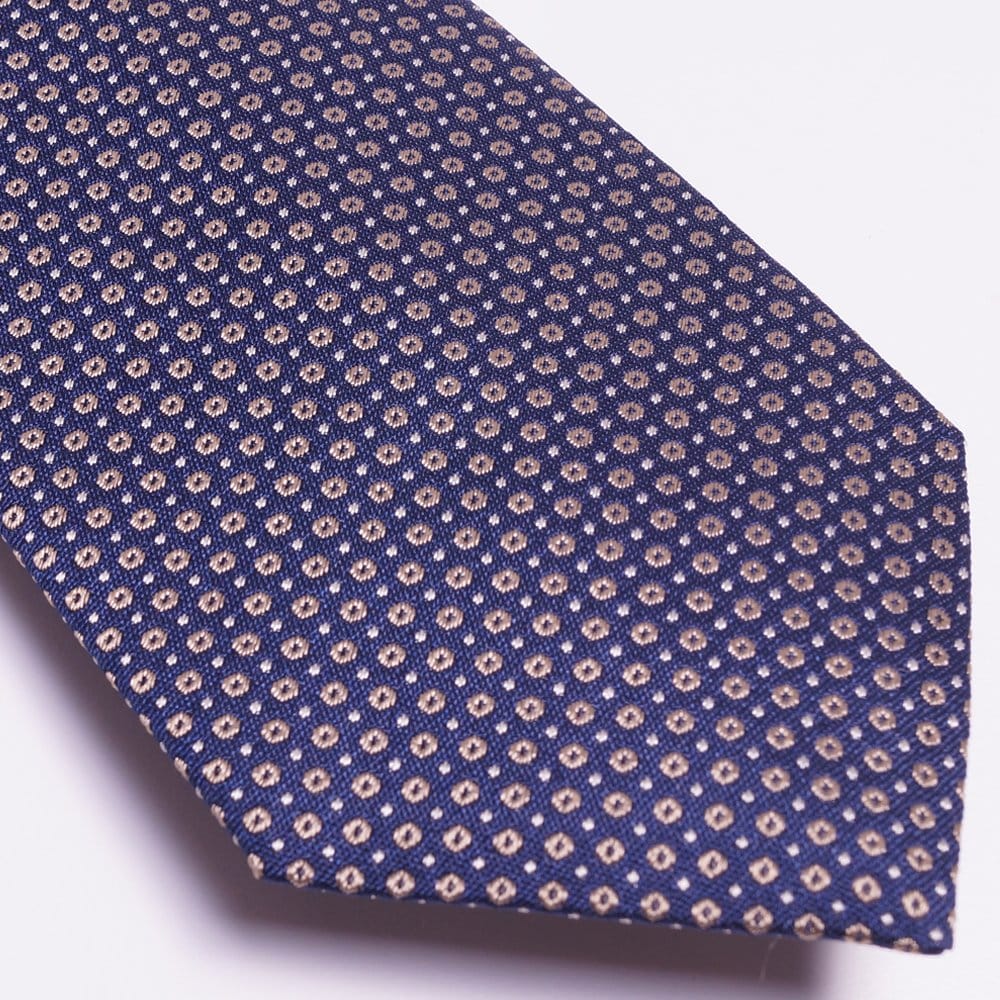 - The Gold Silk Dot Print Tie - Purple