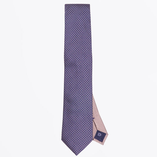 - The Gold Silk Dot Print Tie - Purple