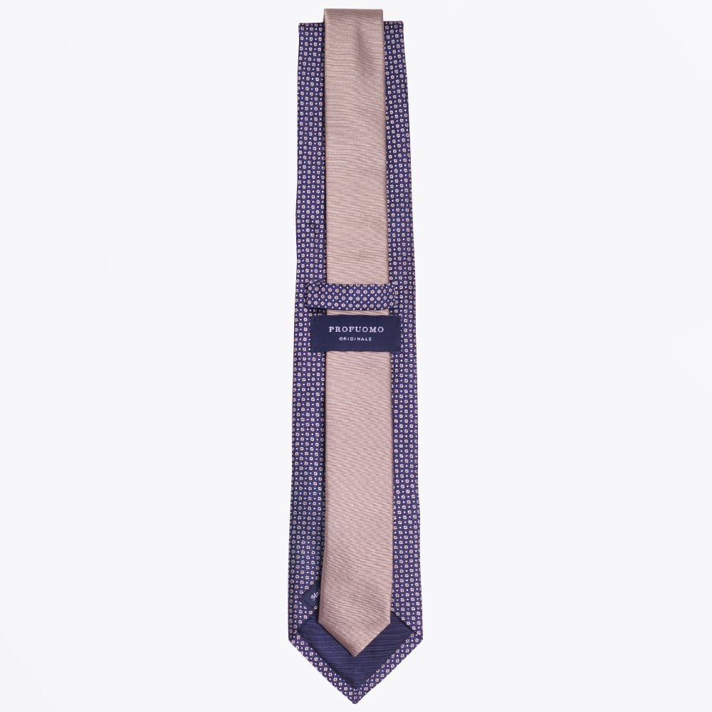 - The Gold Silk Dot Print Tie - Purple