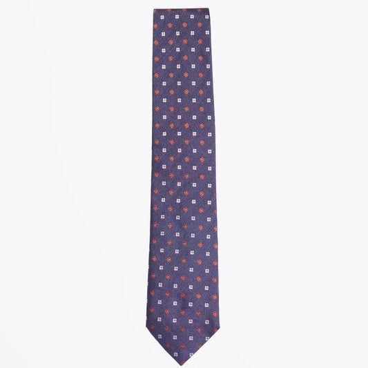 - The Navy Silk Woven Tie