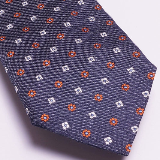 - The Navy Silk Woven Tie