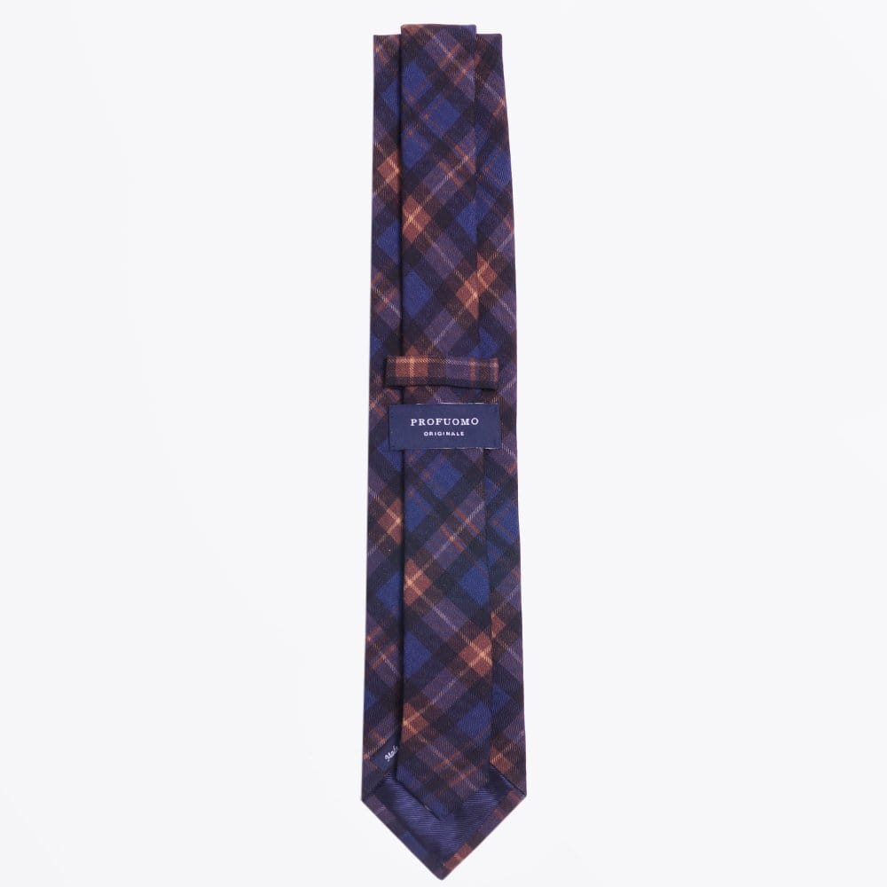 - The Navy Wool Print Tie