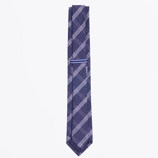- The Cotton Mix Woven Tie - Navy