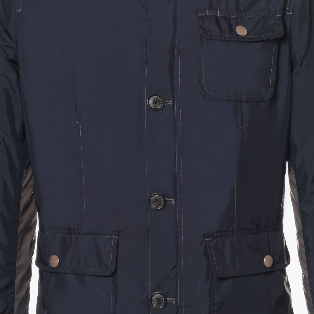 - Baxter Contrast Arm Detail Jacket - Dark Blue