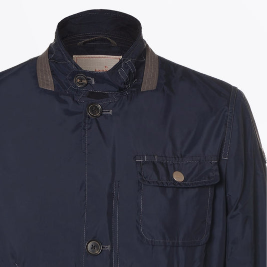 - Baxter Contrast Arm Detail Jacket - Dark Blue