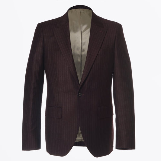 Houston Pin Stripe Blazer - Burgundy