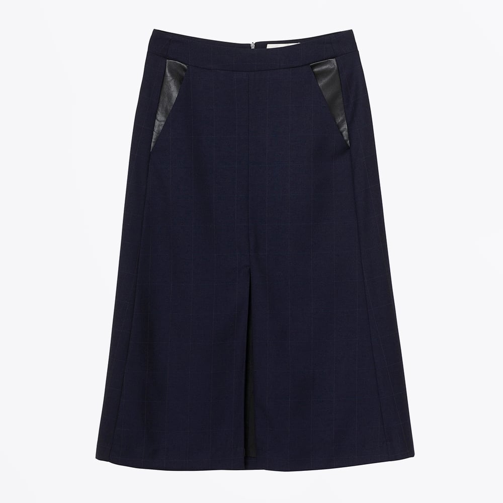 Munthe Jude Long Check Skirt - Indigo