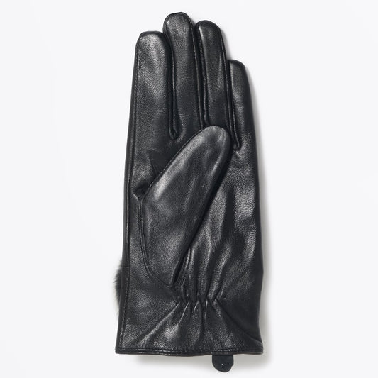 - Rabbit Fur Gloves - Black