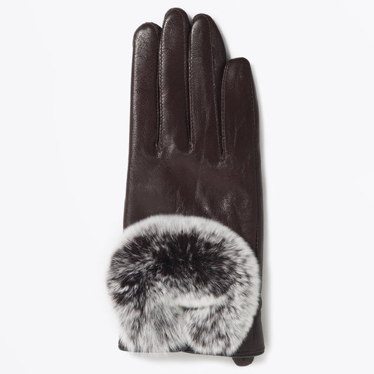 - Rabbit Fur Gloves - Brown