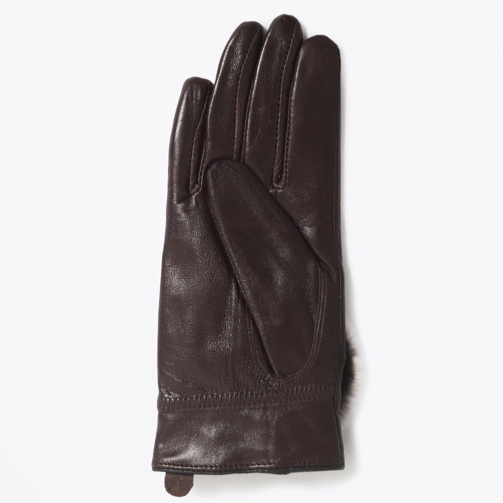 - Rabbit Fur Gloves - Brown