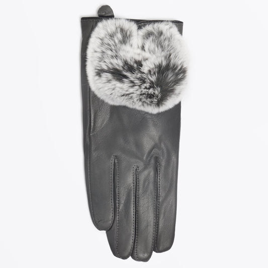 - Rabbit Fur Gloves - Grey