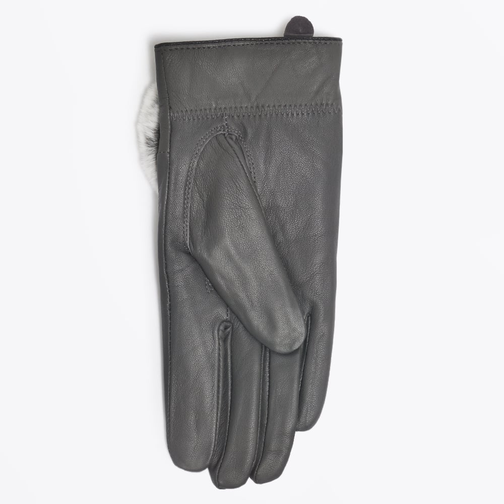 - Rabbit Fur Gloves - Grey