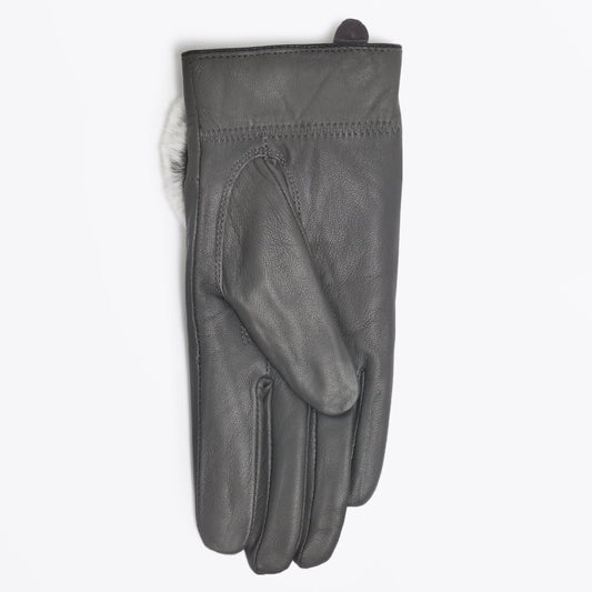 - Rabbit Fur Gloves - Grey