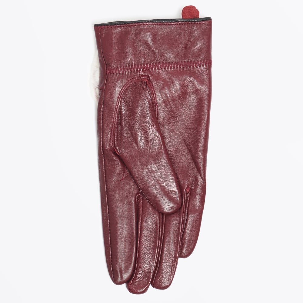 - Rabbit Fur Gloves - Wine