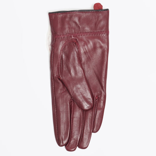 - Rabbit Fur Gloves - Wine