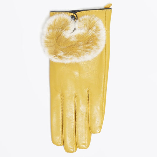 - Rabbit Fur Gloves - Mustard