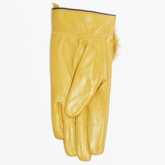- Rabbit Fur Gloves - Mustard