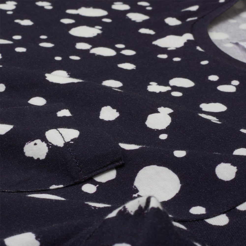 - Printed Organic Dot Tee - Evening Blue