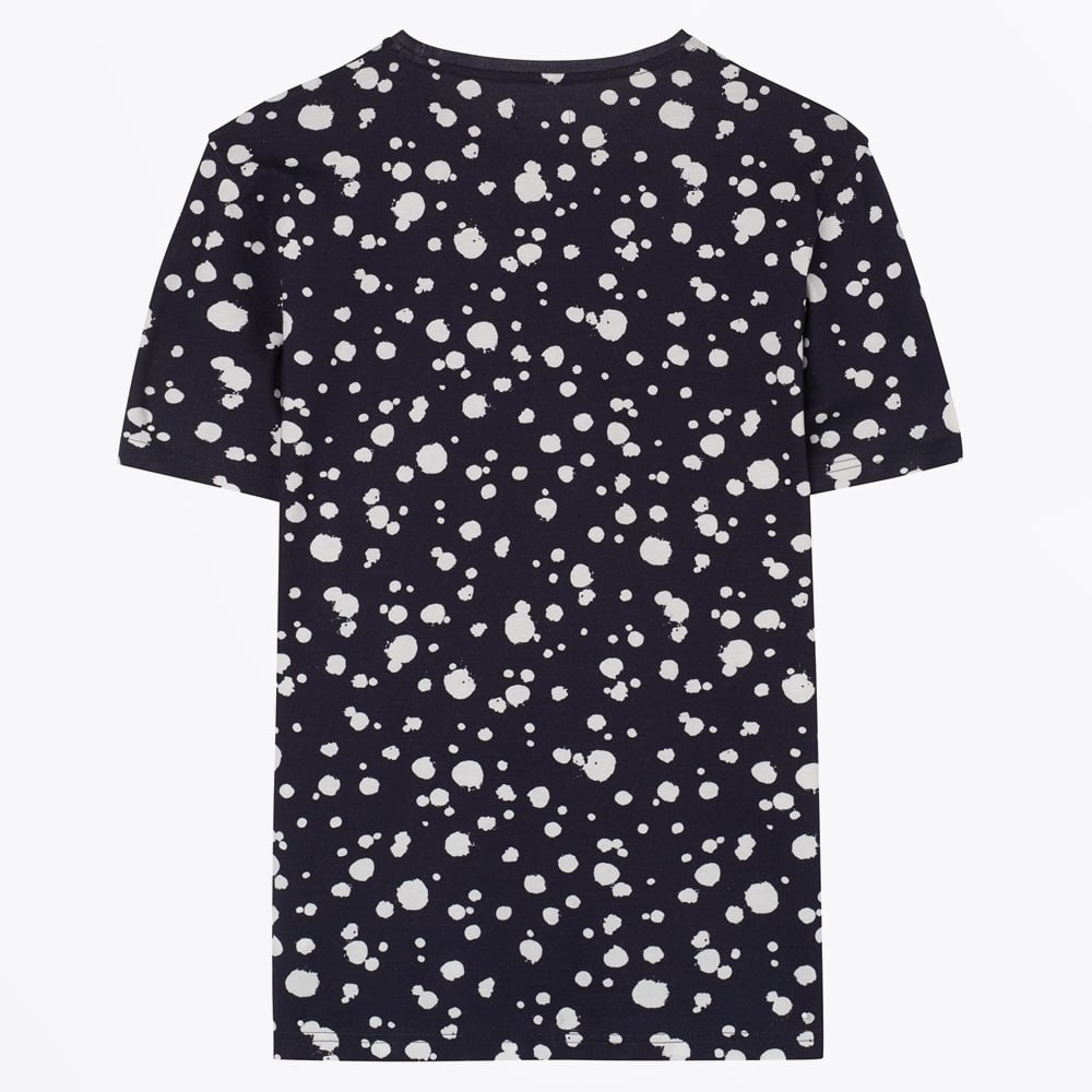 - Printed Organic Dot Tee - Evening Blue