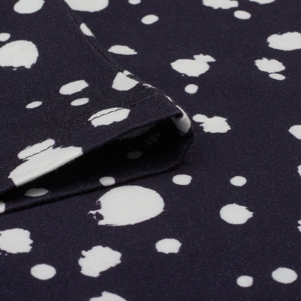 - Printed Organic Dot Tee - Evening Blue