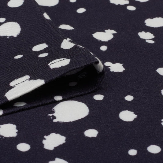 - Printed Organic Dot Tee - Evening Blue