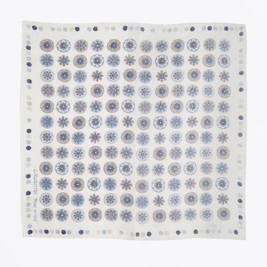 - Circle Print Pocket Square - Beige