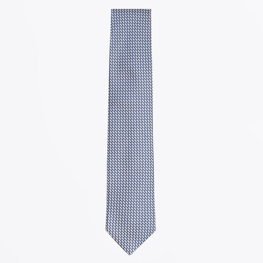 - Silk Woven Patterned Tie - Royal Blue