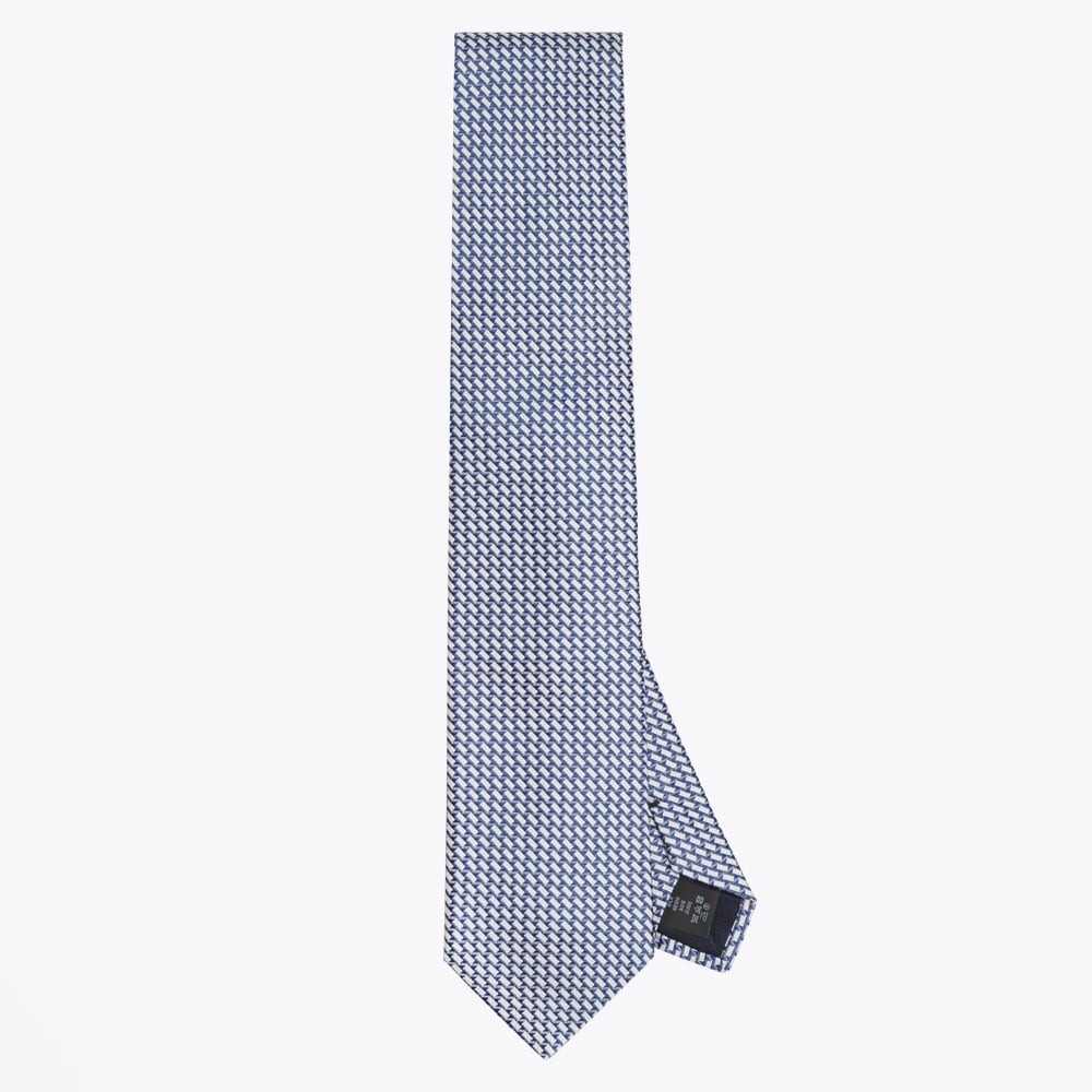 - Silk Woven Patterned Tie - Royal Blue