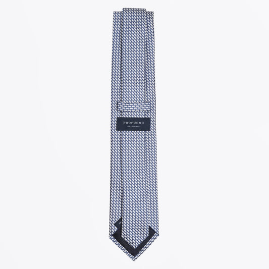 - Silk Woven Patterned Tie - Royal Blue