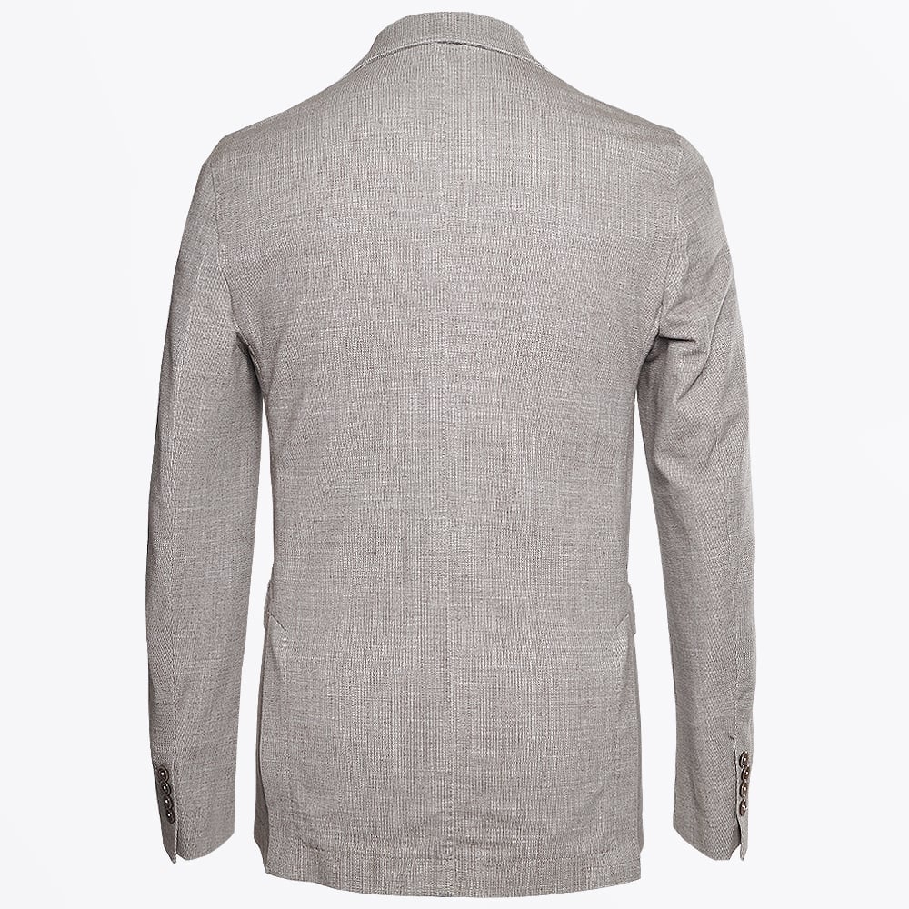 Circolo Linen Look Print Blazer - Oat