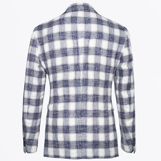 - Big Check Pattern Blazer - Blue
