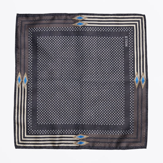 - Polka Dot Pocket Square - Navy