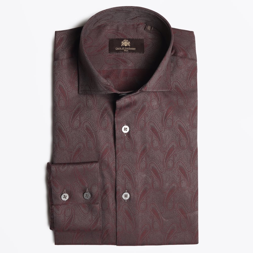 Circle Kane Paisley Shirt - Bordeaux
