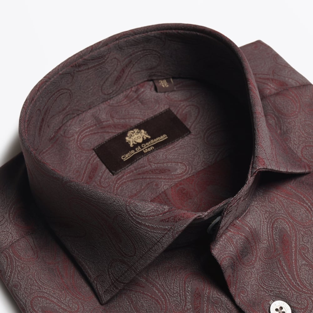 Circle Kane Paisley Shirt - Bordeaux