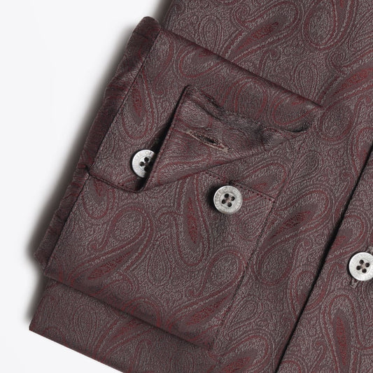 Kane Paisley Shirt - Bordeaux
