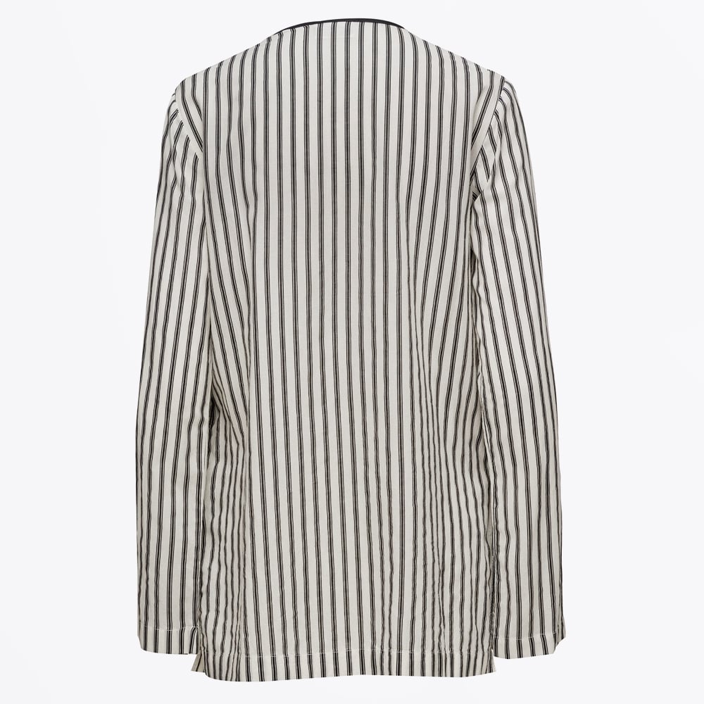 Day Magic Embroidered Striped Top - White
