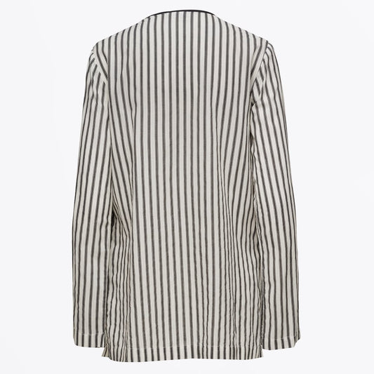Magic Embroidered Striped Top - White