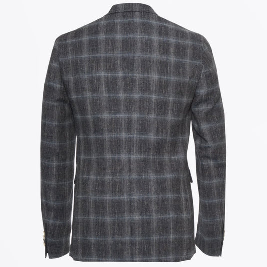 - Star Soft Summer Tweed Check Blazer - Navy