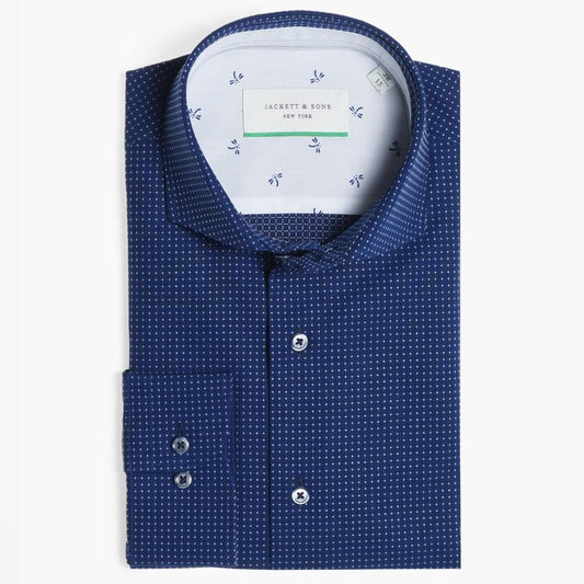 Geo Flower Print Shirt - Navy