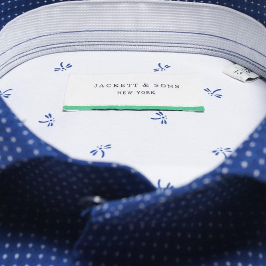 Geo Flower Print Shirt - Navy
