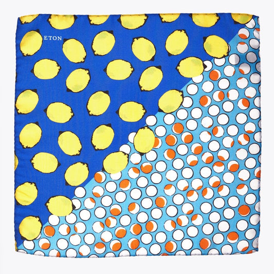 Lemon Pocket Square - Blue