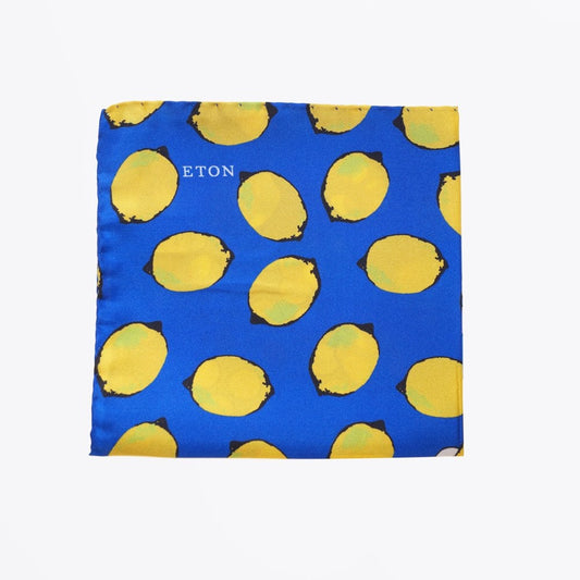 Lemon Pocket Square - Blue