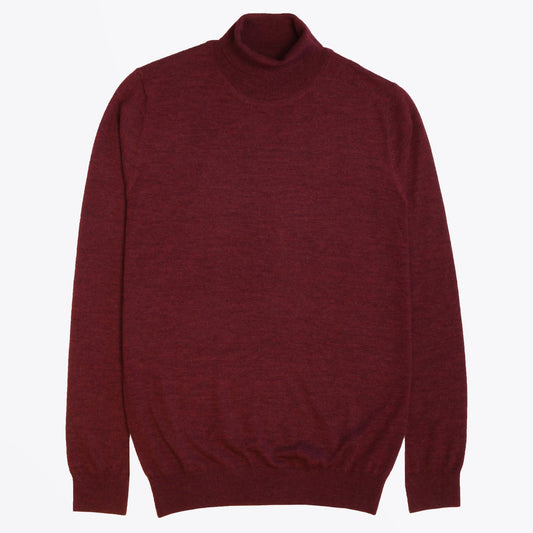 Merino Roll-neck Knit - Burgundy