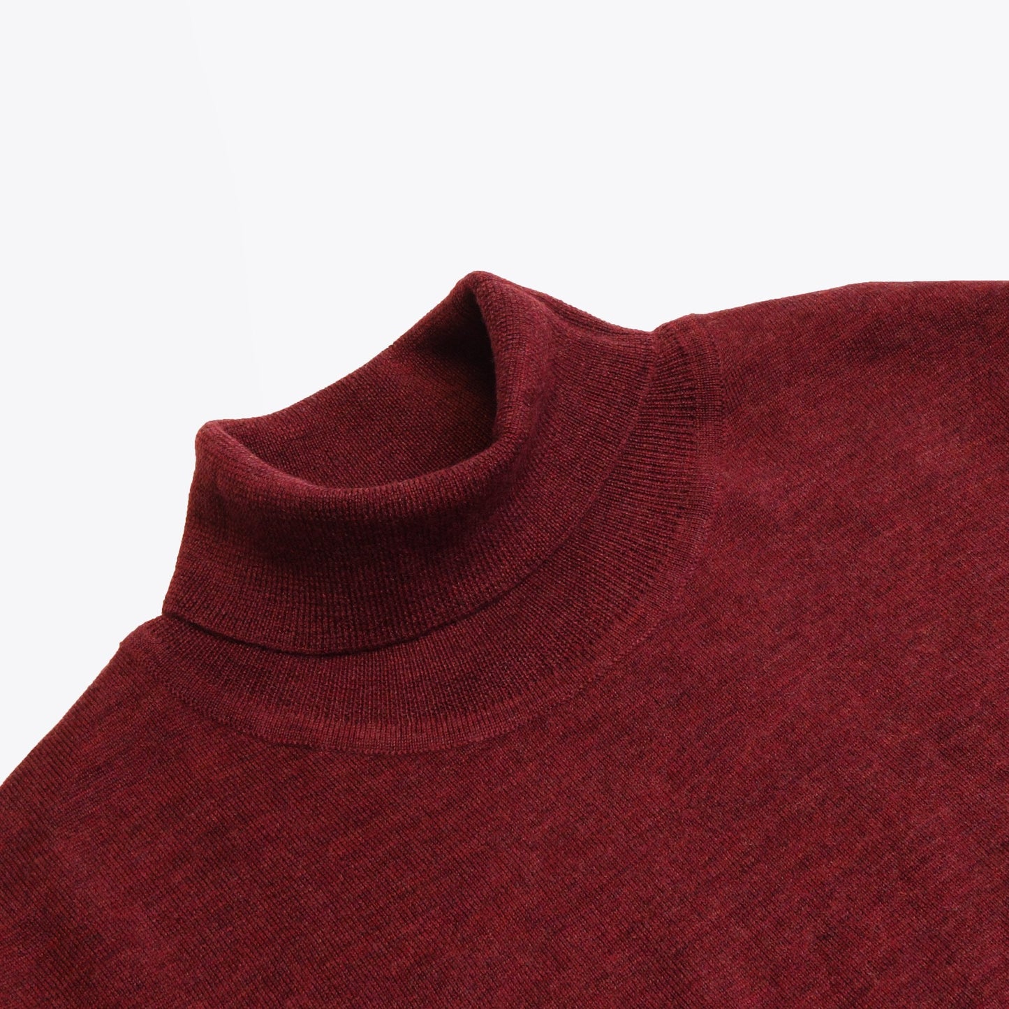 - Merino Roll-neck Knit - Burgundy