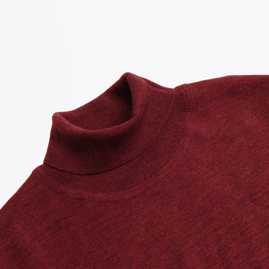 Merino Roll-neck Knit - Burgundy